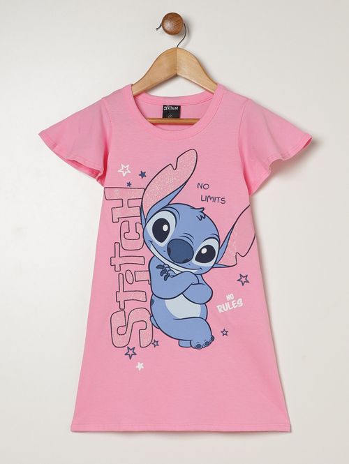 Vestido Stitch Disney Infantil Para Menina - ROSA