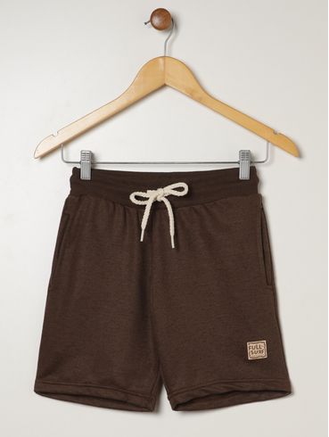 Bermuda Moletinho Juvenil Para Menino - MARROM