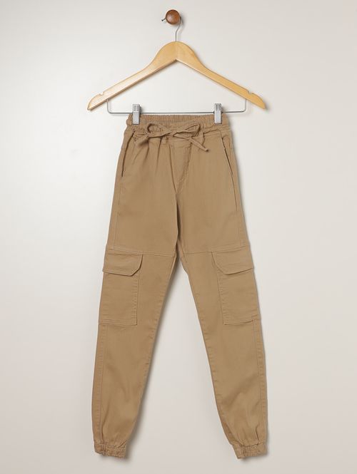 Calça Sarja Jogger Juvenil Para Menino - CAQUI