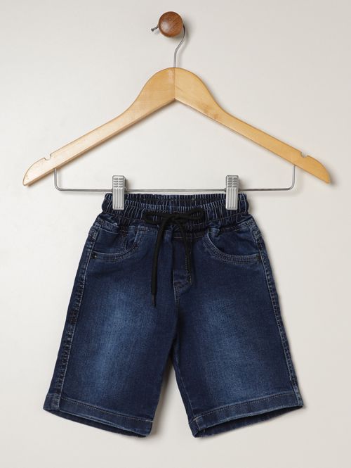 Bermuda Jeans Infantil Para Menino - AZUL