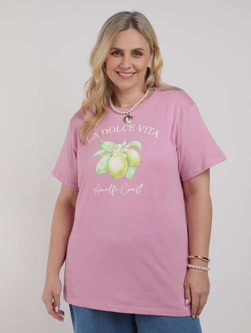 Blusa Limão Siciliano Plus Size Feminina ROSA CLARO