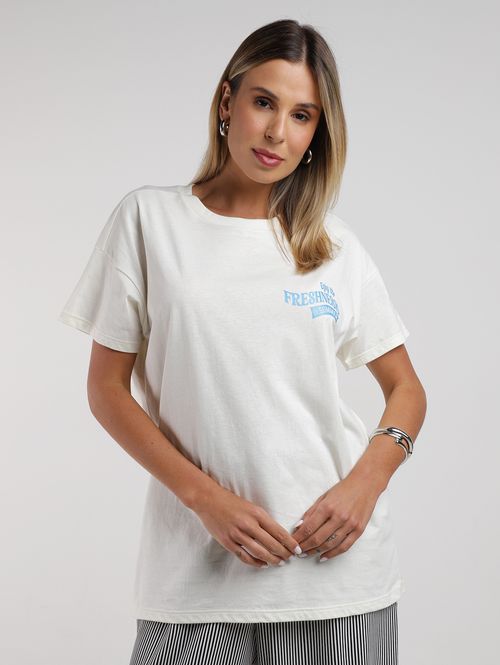 Camiseta Limão Costas Manga Curta Feminina OFF WHITE