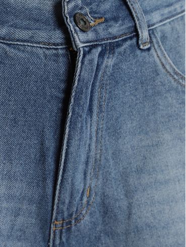 Short Jeans Barra Desfiada Pisom Feminino AZUL