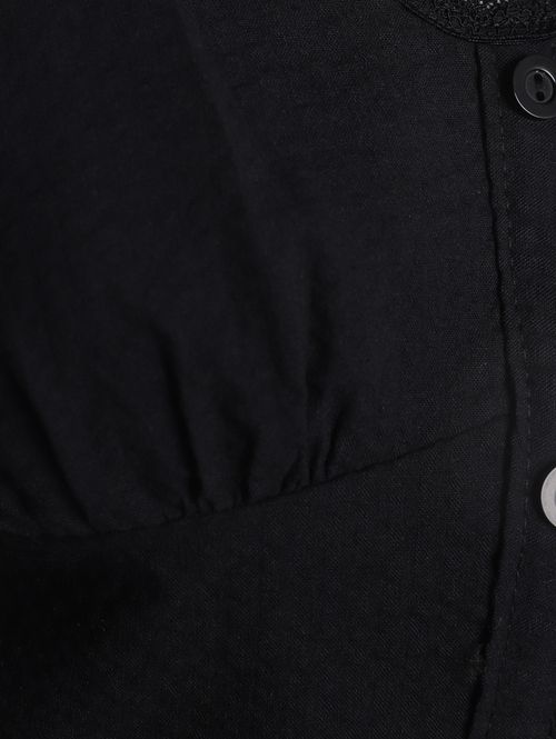 Blusa Tricoline Lastex costa Feminina PRETO