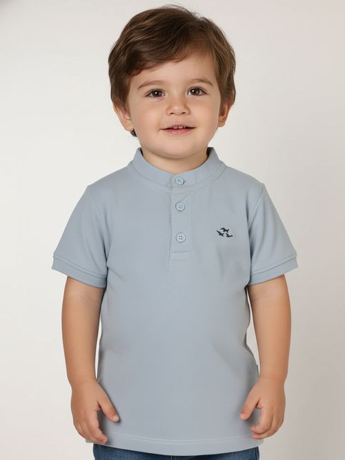 Polo Gola Padre Infantil Para Menino - AZUL