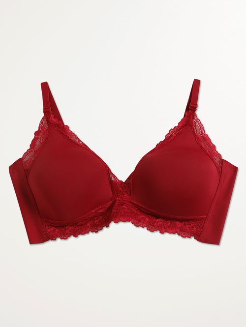 Sutiã Bojo Triângulo Rendado Feminino VERMELHO