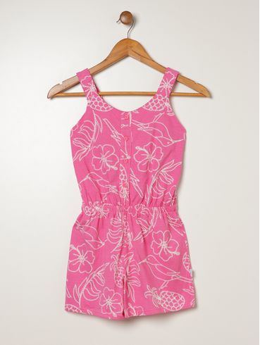 Macacão Meia Malha Juvenil Para Menina - ROSA