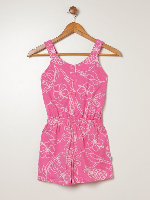 Macacão Meia Malha Juvenil Para Menina - ROSA