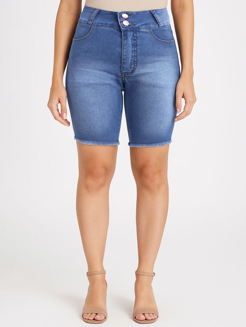 Bermuda Jeans Feminina AZUL