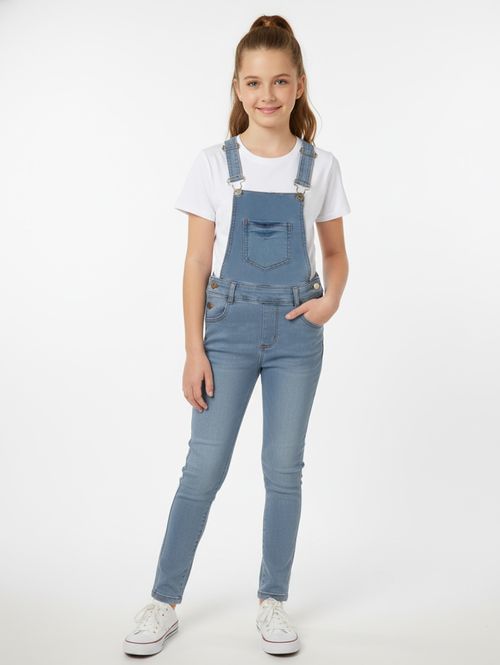 Jardineira Juvenil Para Menina - AZUL