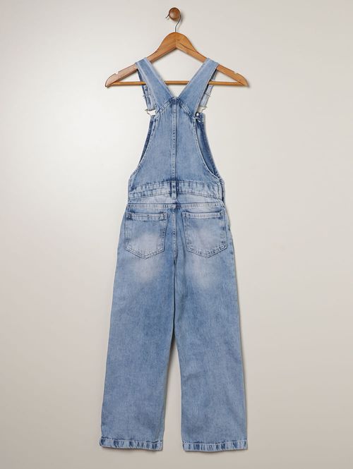 Jardineira Wide Leg Juvenil Para Menina - AZUL