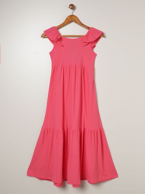 Vestido Midi Juvenil Para Menina - ROSA