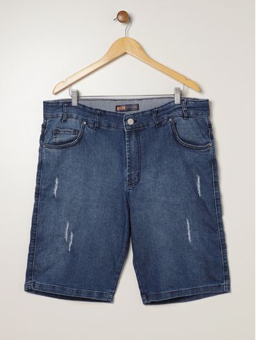 Bermuda Jeans Plus Size Masculina AZUL