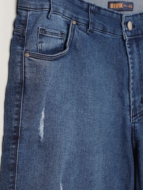 Bermuda Jeans Plus Size Masculina AZUL