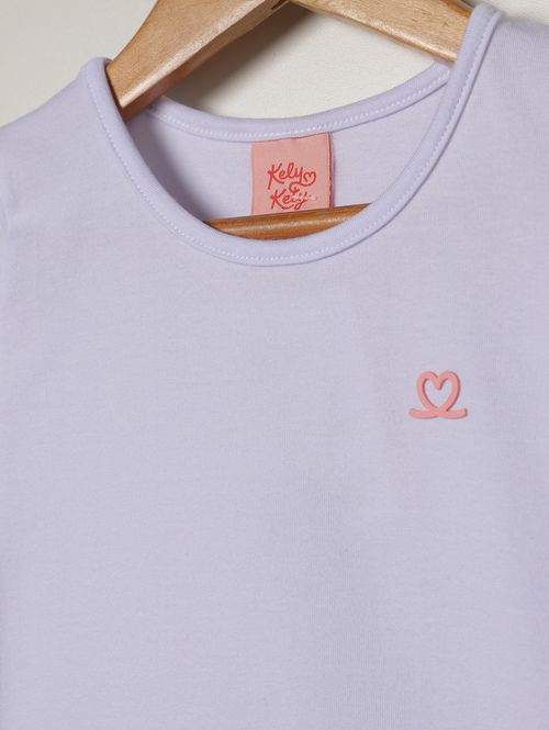 Blusa Manga Curta Infantil Para Menina - BRANCO