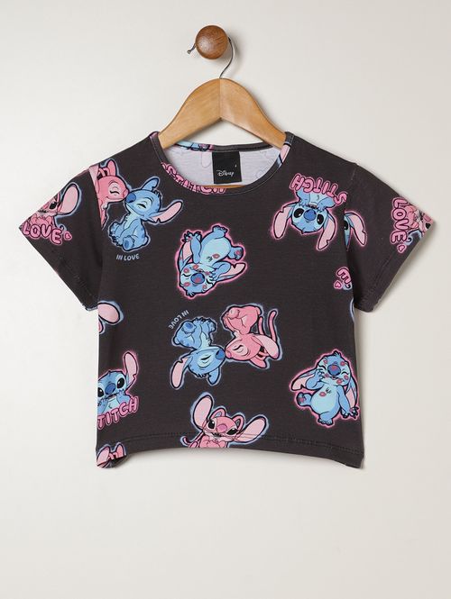 Blusa Cotton Stitch Infantil Para Menina - PRETO