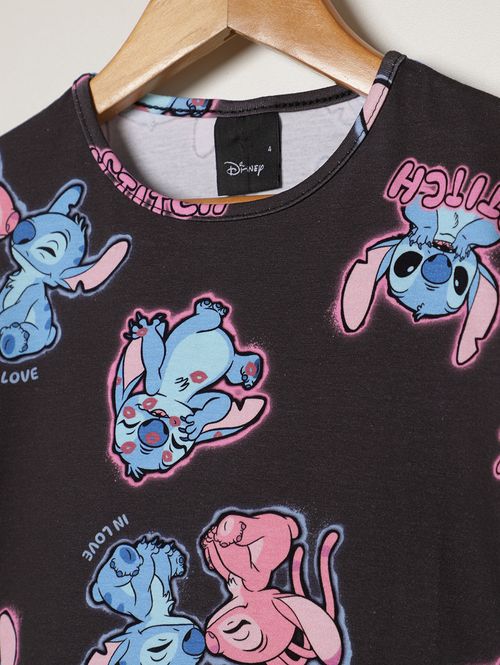 Blusa Cotton Stitch Infantil Para Menina - PRETO