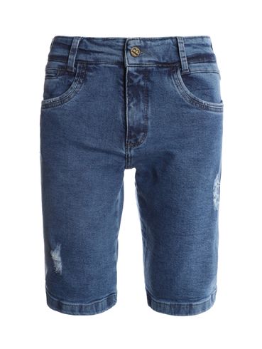 Bermuda Jeans Puídos Masculina AZUL