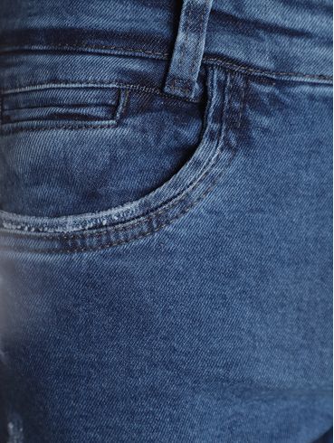 Bermuda Jeans Puídos Masculina AZUL