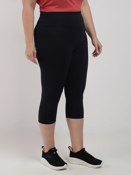 Calça Legging Poliamida Básica Plus Size Feminina PRETO