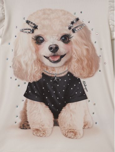 Blusa Malha Estampada Infantil Para Menina- PRETO