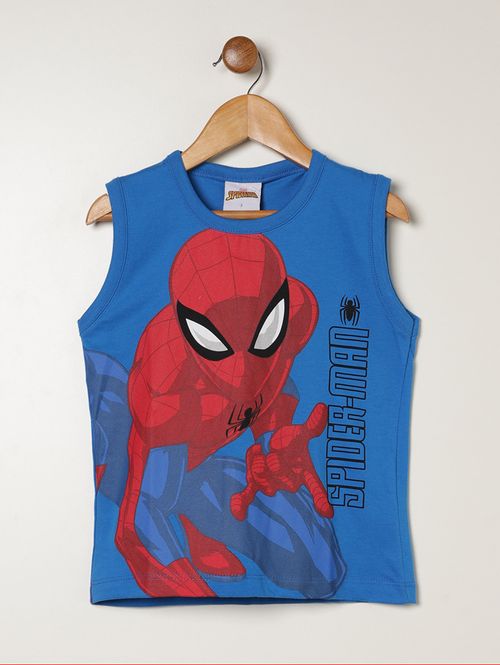 Camiseta Regata Spider Man Infantil Para Menino- AZUL