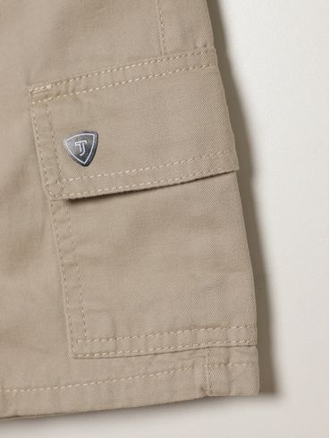 Bermuda Sarja Cargo Infantil Para Menino - AREIA