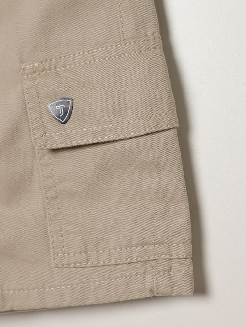 Bermuda Sarja Cargo Infantil Para Menino - AREIA