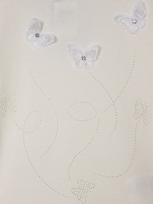 Camiseta Manga Curta Infantil Para Menina - OFF WHITE