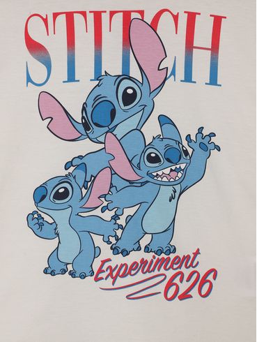 Camiseta Stitch Disney Juvenil Para Menina - NATURAL