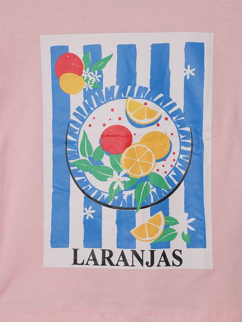 Blusa Malha Manga Curta Juvenil Para Menina - ROSA