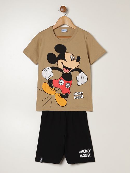 Conjunto Curto Mickey Mouse Infantil Para Menino- CARAMELO