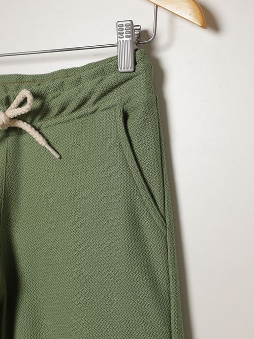 Bermuda Malha Wafe Juvenil Para Menino - VERDE