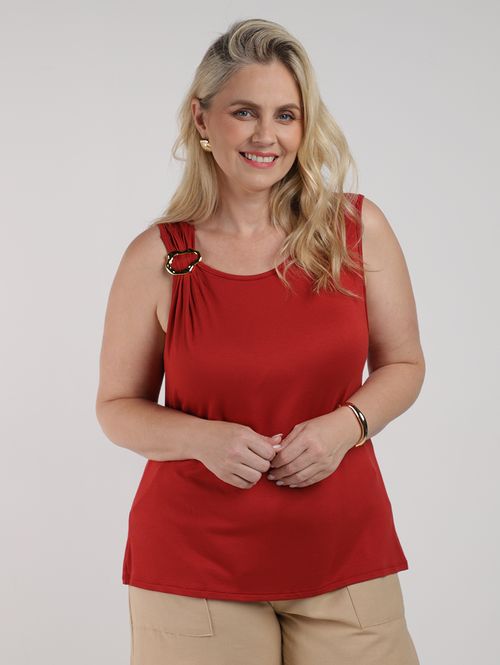 Blusa Malha Crepe Autentique Plus Size Feminina TELHA