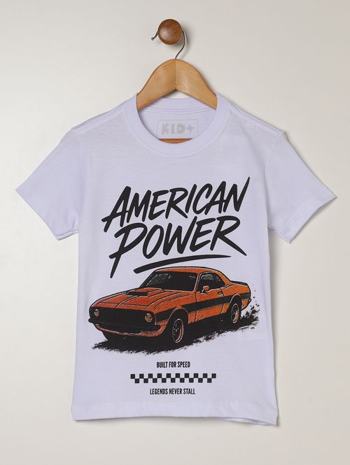 Camiseta Manga Curta Kid+ Infantil Para Menino- BRANCO