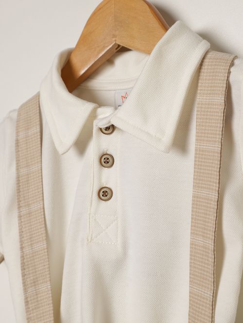 Conjunto Curto Infantil Para Bebê - OFF WHITE