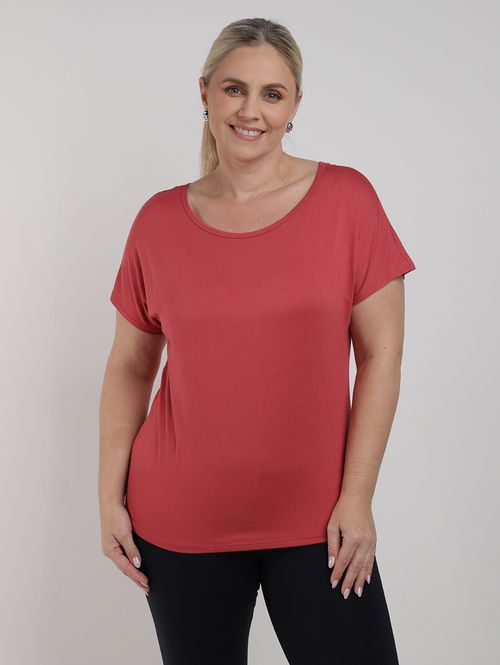 Blusa Manga Curta Autentique Plus Size Feminina Rosa