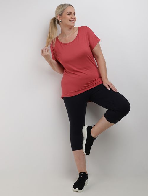 Blusa Manga Curta Autentique Plus Size Feminina Rosa