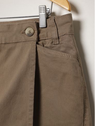 Short Saia Sarja Plus Size Feminino CAQUI