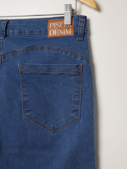 Calça Jeans Cigarrete Pisom Plus Size Feminina AZUL