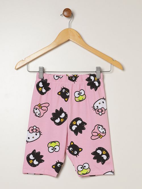 Bermuda Cotton Hello Kitty Juvenil Para Menina- ROSA CLARO