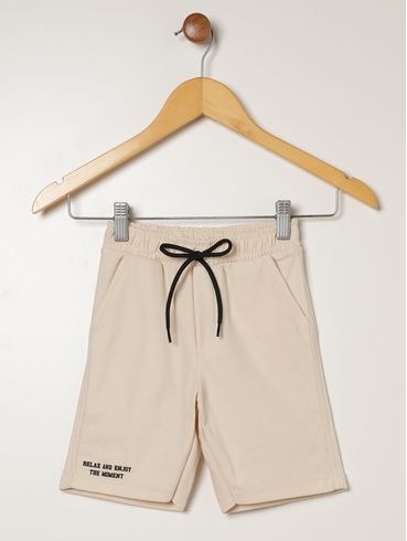 Bermuda Moletinho Infantil Para Menino - AREIA