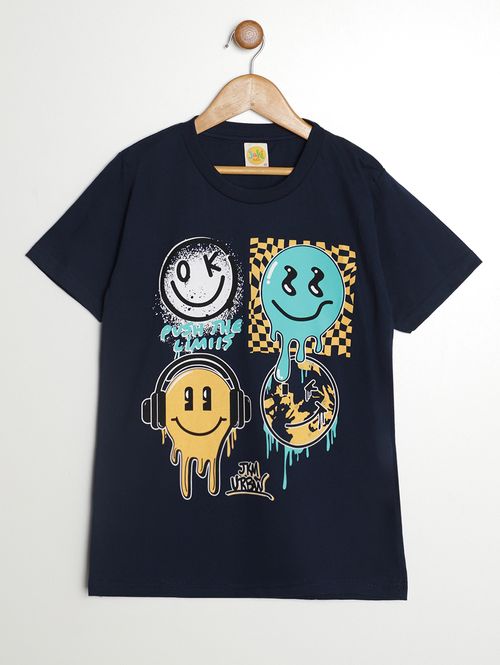 Camiseta Manga Curta Juvenil Para Menino - MARINHO