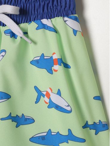 Bermuda Tubarão Infantil Para Menino - VERDE