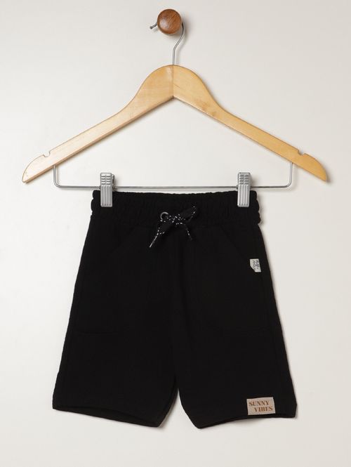 Bermuda Jacquard Infantil Para Menino - PRETO