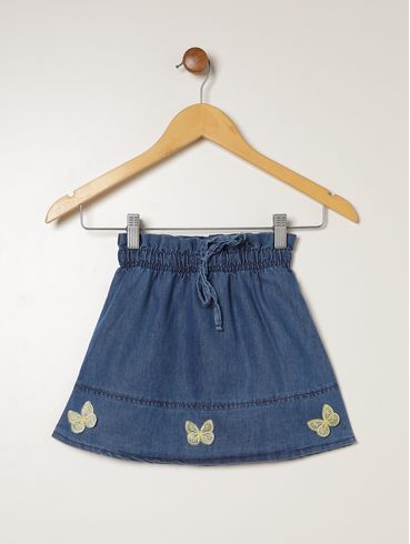 Saia Jeans Infantil Para Menina - AZUL