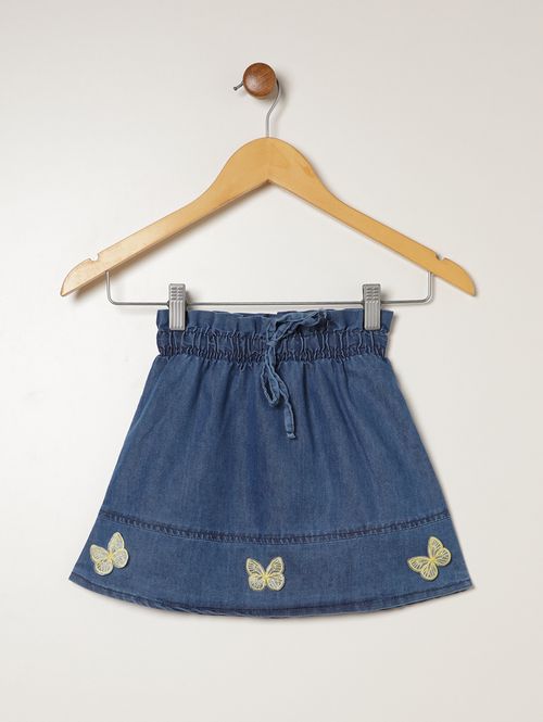 Saia Jeans Infantil Para Menina - AZUL