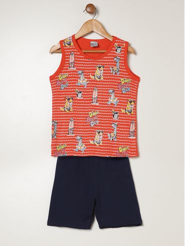 Conjunto Curto Infantil Para Menino - LARANJA