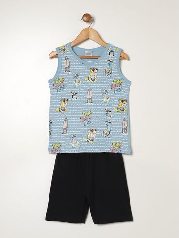 Conjunto Curto Infantil Para Menino - AZUL