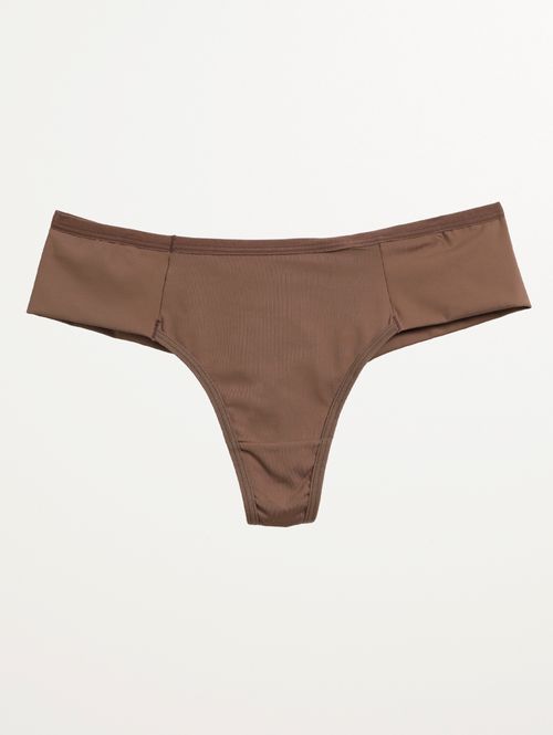 Calcinha Microfibra Fio Duplo Feminina MARROM